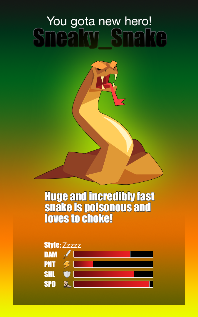 Sample game character card (Sneaky_Snake) used to illustrate localization error types